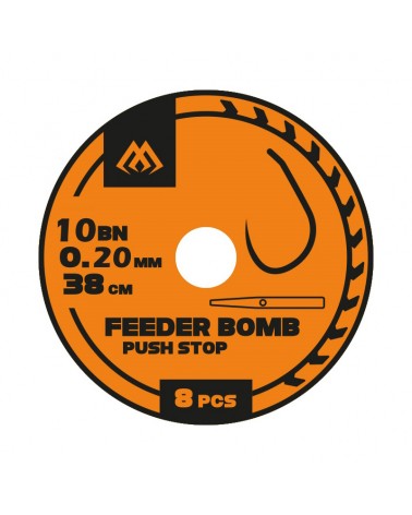 Przypon Mikado Feeder Bomb Z Push Stopem Hak Bez Zadziora Nr 10 Żyłka 0.20mm 38cm op.8szt.