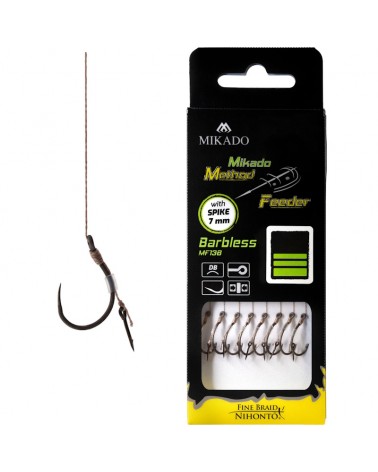 Przypon Mikado Method Feeder Z Igłą Hak Bez Zadziora Nr 10  Plecionka 0.12mm 10cm op.8szt.