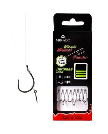 Przypon Mikado Method Feeder Z Igłą Hak Bez Zadziora Nr 4 Żyłka 0.28mm 10cm 8szt.