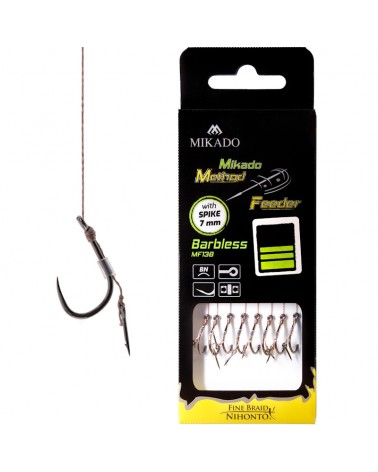 Przypon Mikado Method Feeder Z Igłą Hak Bez Zadziora Nr 12 DB Plecionka 0.12mm 10cm op.8szt.
