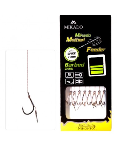Przypon Mikado Method Feeder Z Igłą Hak Z Zadziorem Nr 14 Plecionka 0.10mm 10cm op.8szt.