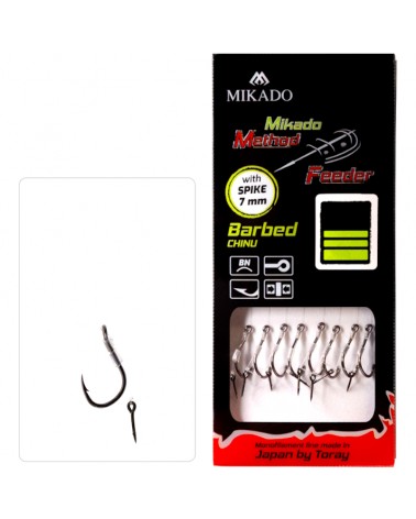 Przypon Mikado Method Feeder Z Igłą Hak Z Zadziorem Nr 14 Żyłka 0.20mm 10cm op.8szt.