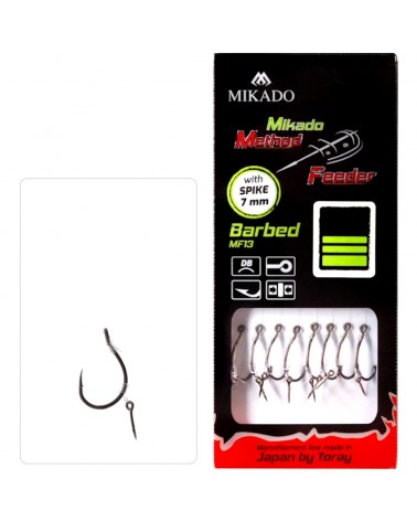 Przypon Mikado Method Feeder Z Igłą Hak Z Zadziorem Nr 12 Żyłka 0.18mm 10cm 8szt.