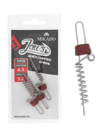Wkręt Do Przynęt Mikado Jaws Quick Change Spiral 5g 6cm 3szt.