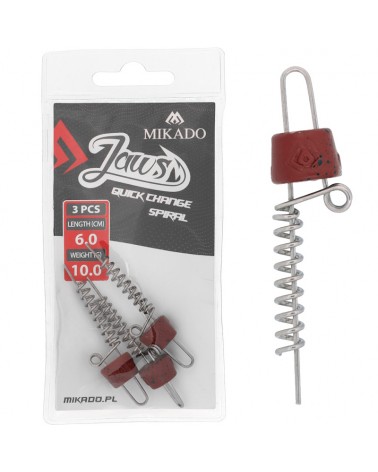 Wkręt Do Przynęt Mikado Jaws Quick Change Spiral 10g 6cm 3szt.
