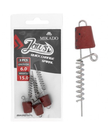 Wkręt Do Przynęt Mikado Jaws Quick Change Spiral 15g 6cm 3szt.
