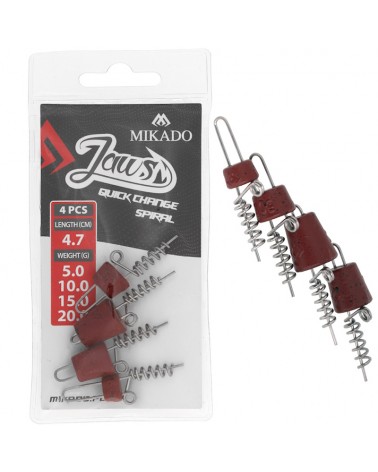 Wkręt Do Przynęt Mikado Jaws Quick Change Spiral Mix 4.7cm 4szt.