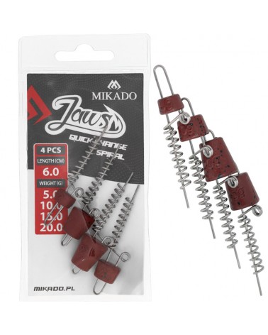 Wkręt Do Przynęt Mikado Jaws Quick Change Spiral Mix 6cm 4szt.