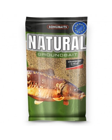 Zanęta Sonubaits Natural Strawberry - Hemp Truskawka - Konopie 1kg