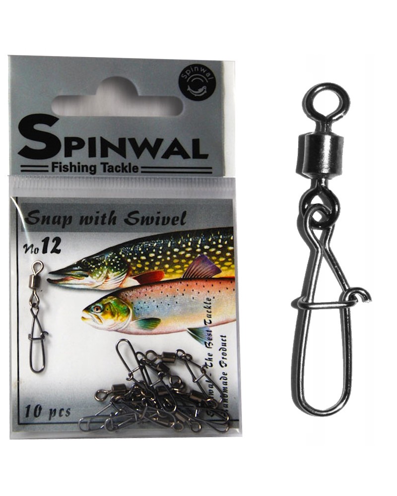 Agrafka Spinningowa Z Krętlikiem Spinwal Snap With Swivel Nr 12 15kg 10szt.