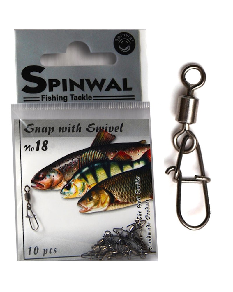 Agrafka Spinningowa Z Krętlikiem Spinwal Snap With Swivel Nr 18 7kg 10szt.