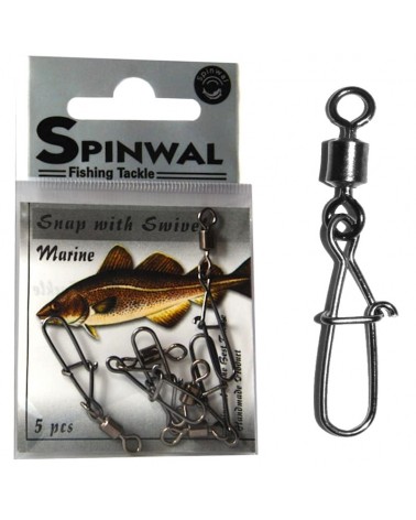 Agrafka Morska Z Krętlikiem Spinwal Marine Snap With Swivel 30kg 5szt.