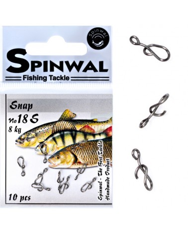 Agrafka Spinningowa Wkręcana Spinwal Screwed Snap Nr 18 S 8kg 10szt.
