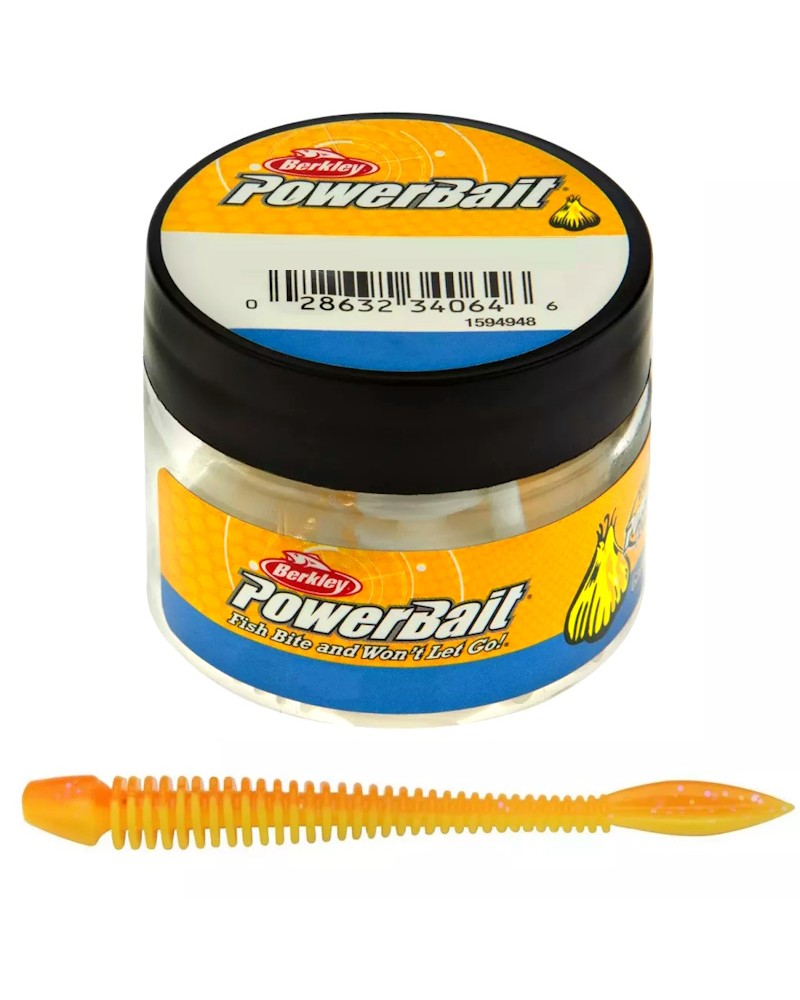 Guma Przynęta Berkley PowerBait Flail 70mm Fluo Orange/Sunshine Yellow 10szt.