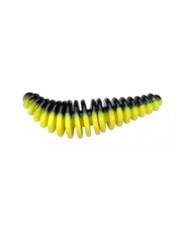 Guma Przynęta Berkley PowerBait Pupa 45mm Black/Sunshine Yellow 8szt.