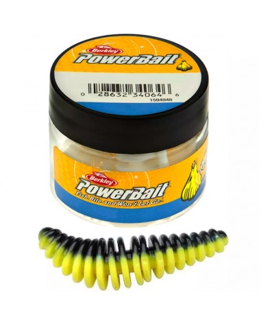Guma Przynęta Berkley PowerBait Pupa 45mm Black/Sunshine Yellow 8szt.