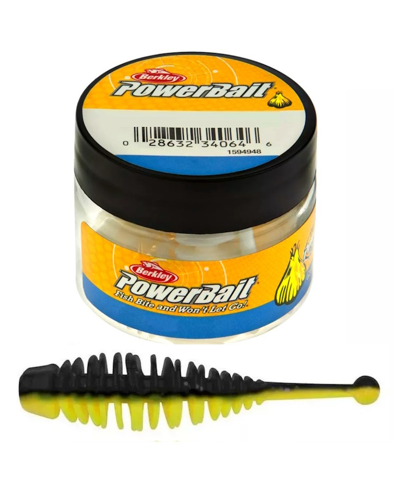 Guma Przynęta Berkley PowerBait Naiad 30mm Black/Sunshine Yellow 12szt.