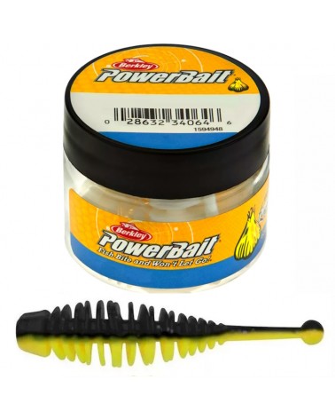Guma Przynęta Berkley PowerBait Naiad 50mm Black/Sunshine Yellow 10szt.