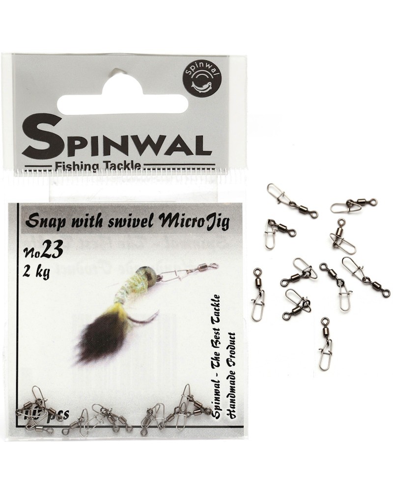 Agrafka Spinningowa Z Krętlikiem Spinwal MicroJig Snap With Swivel Nr 23 2kg 10szt.