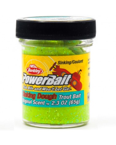 Pasta Na Pstrągi Berkley PowerBait Sinking Glitter Trout Bait Chartreuse 65g