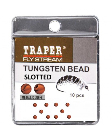 Główka Wolframowa Do Nimf I Microjigów Traper Tungsten Bead SLOTTED Metallic Coffee