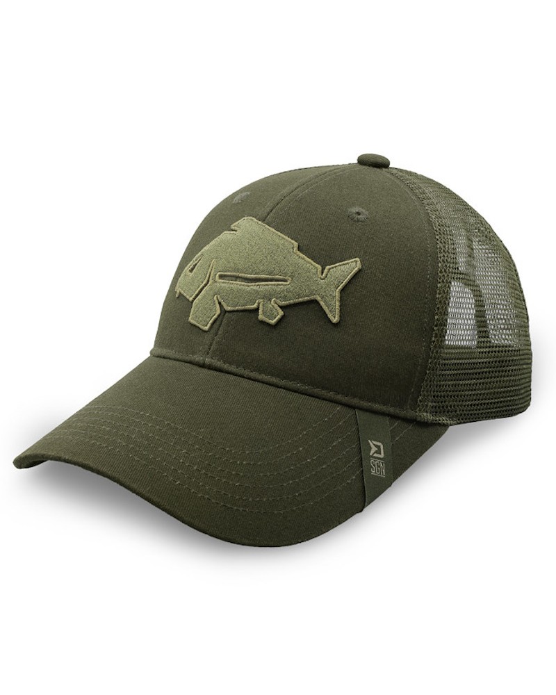 Czapka Wędkarska Z Daszkiem Karpiem Delphin OutLine Carp Trucker