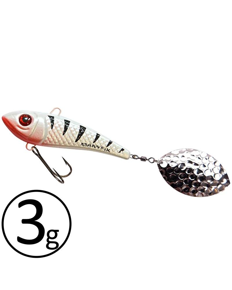 Wirujący Ogonek Manyfik Jerry 26mm 3g Biały Okoń White Perch
