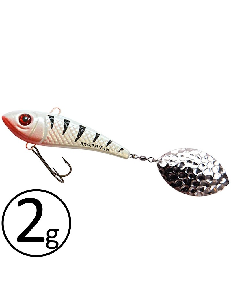 Wirujący Ogonek Manyfik Jerry 21mm 2g Biały Okoń White Perch