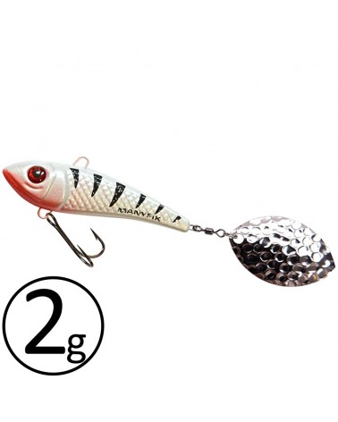 Wirujący Ogonek Manyfik Jerry 21mm 2g Biały Okoń White Perch