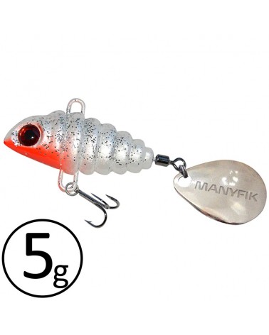 Wirujący Ogonek Manyfik Pepe 3D 19mm 5g Biały Okoń White Perch