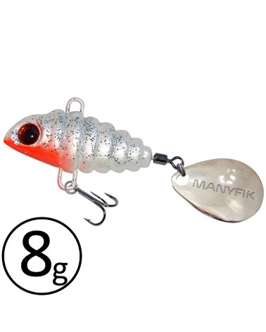 Wirujący Ogonek Manyfik Pepe 3D 23mm 8g Biały Okoń White Perch