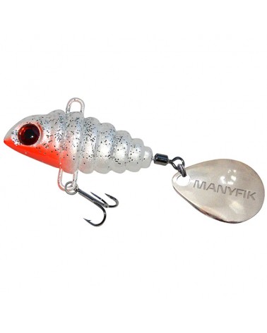 Wirujący Ogonek Manyfik Pepe 3D 27mm 12g Biały Okoń White Perch