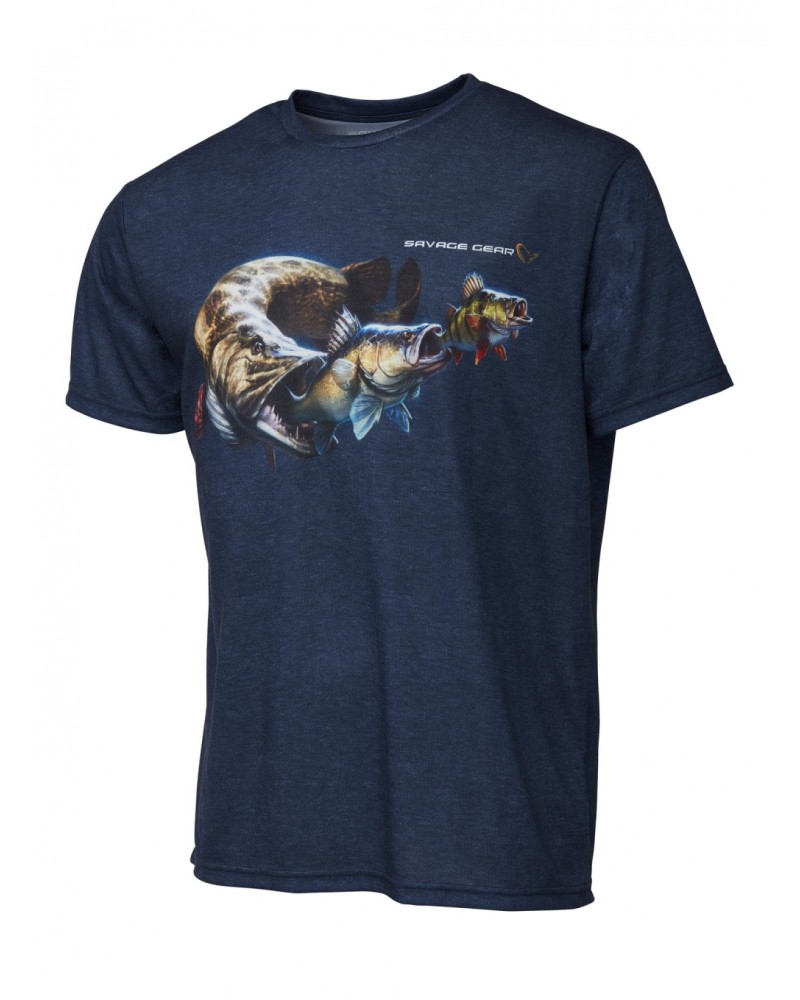 Koszulka Savage Gear Cannibal Tee L Blue