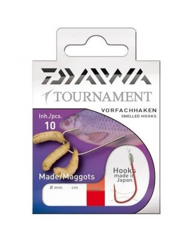 Haczyki Z Przyponem Daiwa Tournament Maggots Białe Robaki 50cm 10szt.