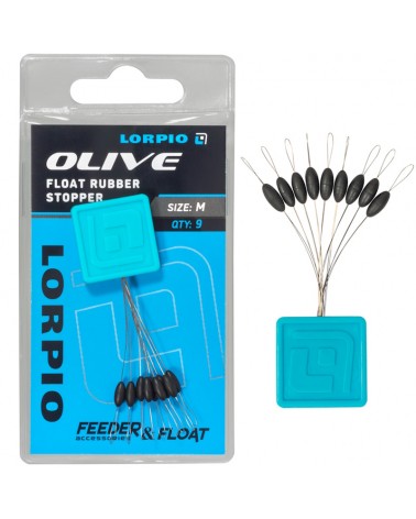 Stopery Gumowe Owalne Lorpio Float Rubber Stopper Olive M 9szt.