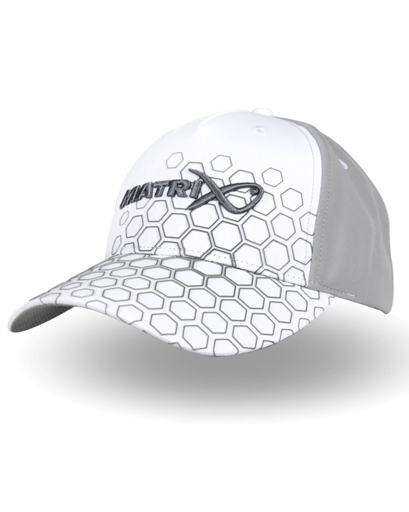 Czapka Wędkarska Z Daszkiem Matrix Hex Print Baseball Cap White