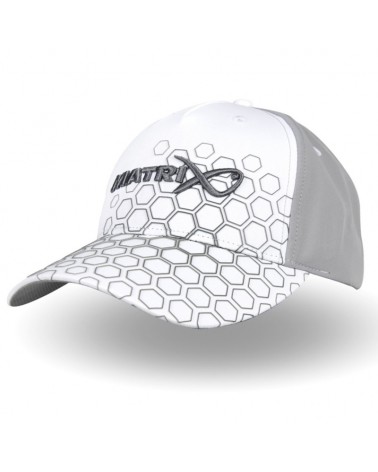 Czapka Wędkarska Z Daszkiem Matrix Hex Print Baseball Cap White