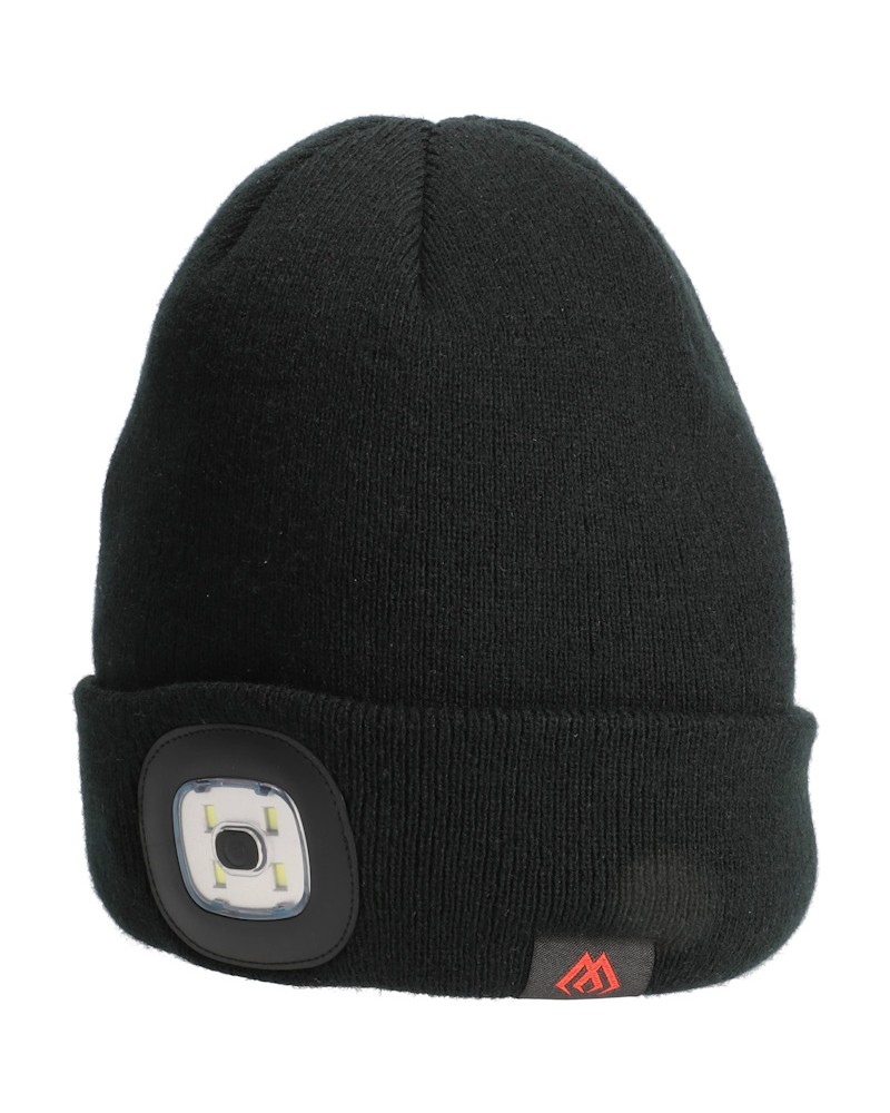 Ciepła Wędkarska Czapka Zimowa Z Latarką Mikado Led Beanie Czarny