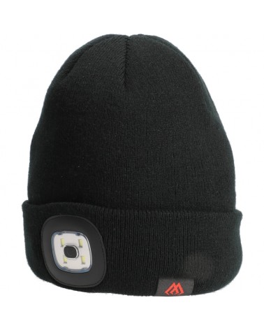 Ciepła Wędkarska Czapka Zimowa Z Latarką Mikado Led Beanie Czarny