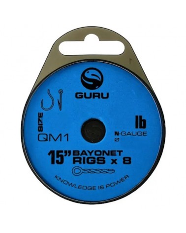Przypony Z Bagnetem Guru Bayonets QM1 Ready Rig 15'' 38cm 0.17mm nr 16 8szt.
