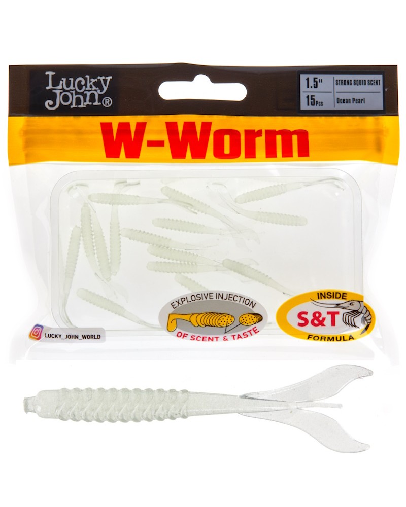 Guma Robak Lucky John W-Worm 1.5'' 3.38cm 0.20g 033 Ocean Pearl 15szt.