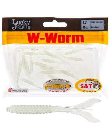 Guma Robak Lucky John W-Worm 1.5'' 3.38cm 0.20g 033 Ocean Pearl 15szt.
