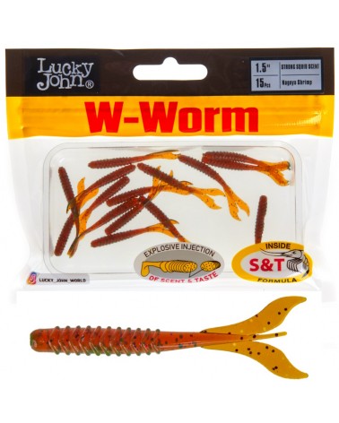 Guma Robak Lucky John W-Worm 1.5'' 3.38cm 0.2g 085 Nagoya Shrimp 15szt.