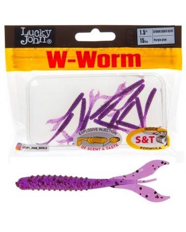 Guma Robak Lucky John W-Worm 1.5'' 3.38cm 0.2g S13 Purple Plum 15szt.