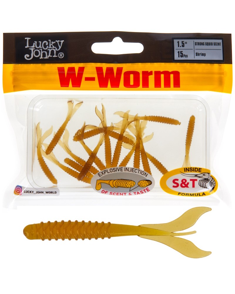 Guma Robak Lucky John W-Worm 1.5'' 3.38cm 0.2g S18 Shrimp 15szt.