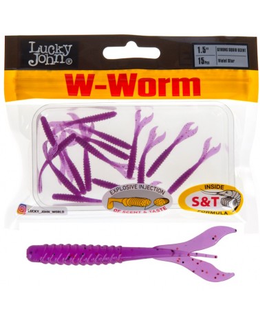 Guma Robak Lucky John W-Worm 1.5'' 3.38cm 0.2g S26 Violet Star 15szt.