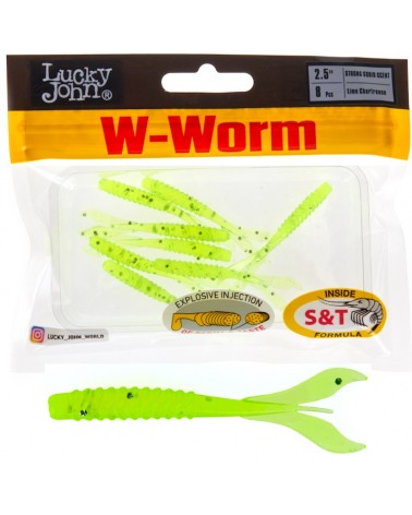 Guma Robak Lucky John W-Worm 2.5'' 6.35cm 1.0g 071 Lime Chartreuse 8szt.