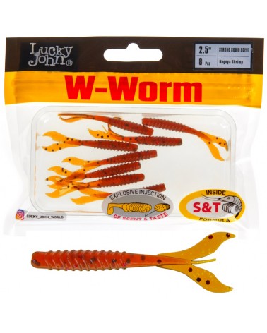 Guma Robak Lucky John W-Worm 2.5'' 6.35cm 1.0g 085 Nagoya Shrimp 8szt.