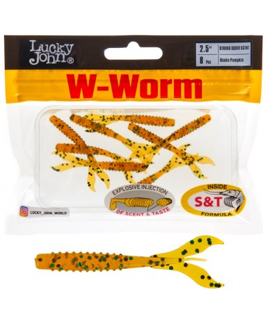 Guma Robak Lucky John W-Worm 2.5'' 6.35cm 1.0g PA19 Osaka Pumpkin 8szt.