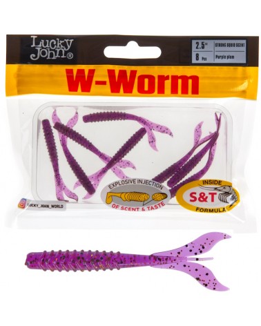 Guma Robak Lucky John W-Worm 2.5'' 6.35cm 1.0g S13 Purple Plum 8szt.